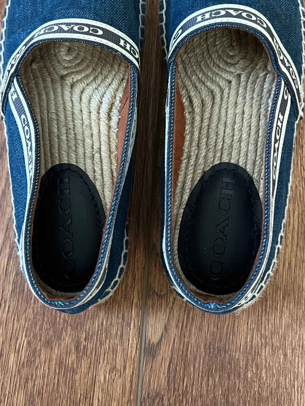 New Coach Corrie Espadrille Denim Flats